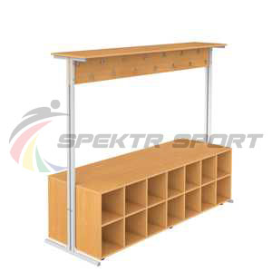 Купить Вешалка напольная двухсторонняя с тумбой для обуви на 28 мест в Вологде 