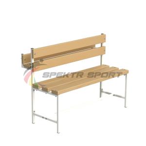 Купить Скамейка для раздевалок со спинкой и лотком (разборная) 1500 мм в Вологде 
