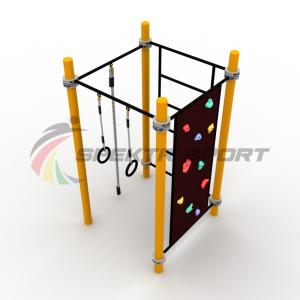 Купить Детский воркаут комплекс с канатом, кольцами, скалодромом и шведской стенкой в Вологде 