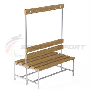 Купить Скамейка с вешалкой для раздевалок двухсторонняя (разборная) 1200 мм в Вологде 
