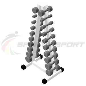 Купить Пирамида для 10 пар профессиональных гантелей (ширина гребенки 100 мм) в Вологде 