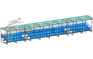 Купить Трибуна для зрителей 3 ряда на 100 мест с навесом v2 (18630) в Вологде 