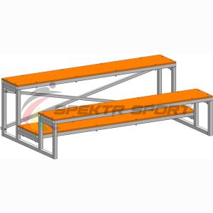 Купить Трибуна мобильная 2 ряда сиденья из фанеры в Вологде 