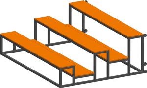 Купить Трибуна мобильная 3 ряда сиденья из фанеры на 15 мест в Вологде 