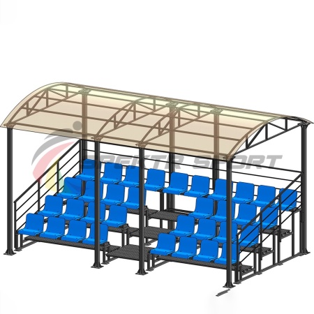 Купить Трибуна для зрителей 4 ряда на 34 места с навесом и перилами в Вологде 