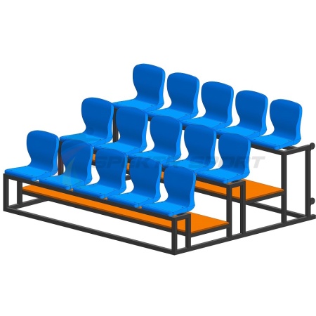 Купить Трибуна мобильная 3 ряда сиденья пластиковые на 15 мест в Вологде 